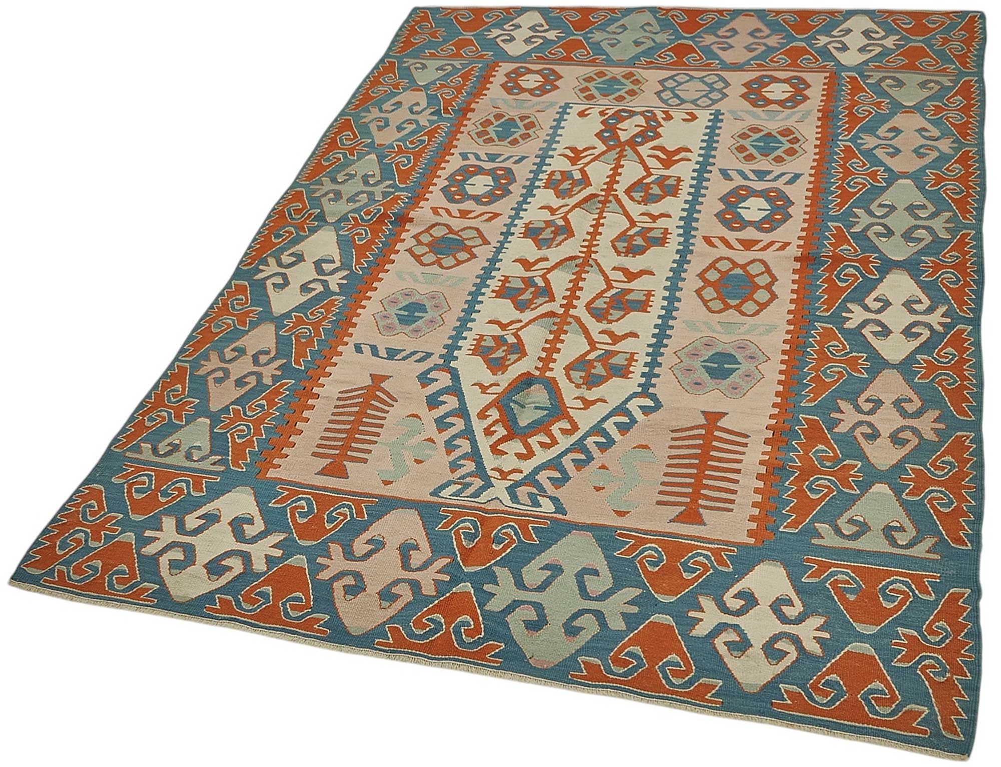 4x6 Handwoven Turkish Wool Kilim Rug - 50470