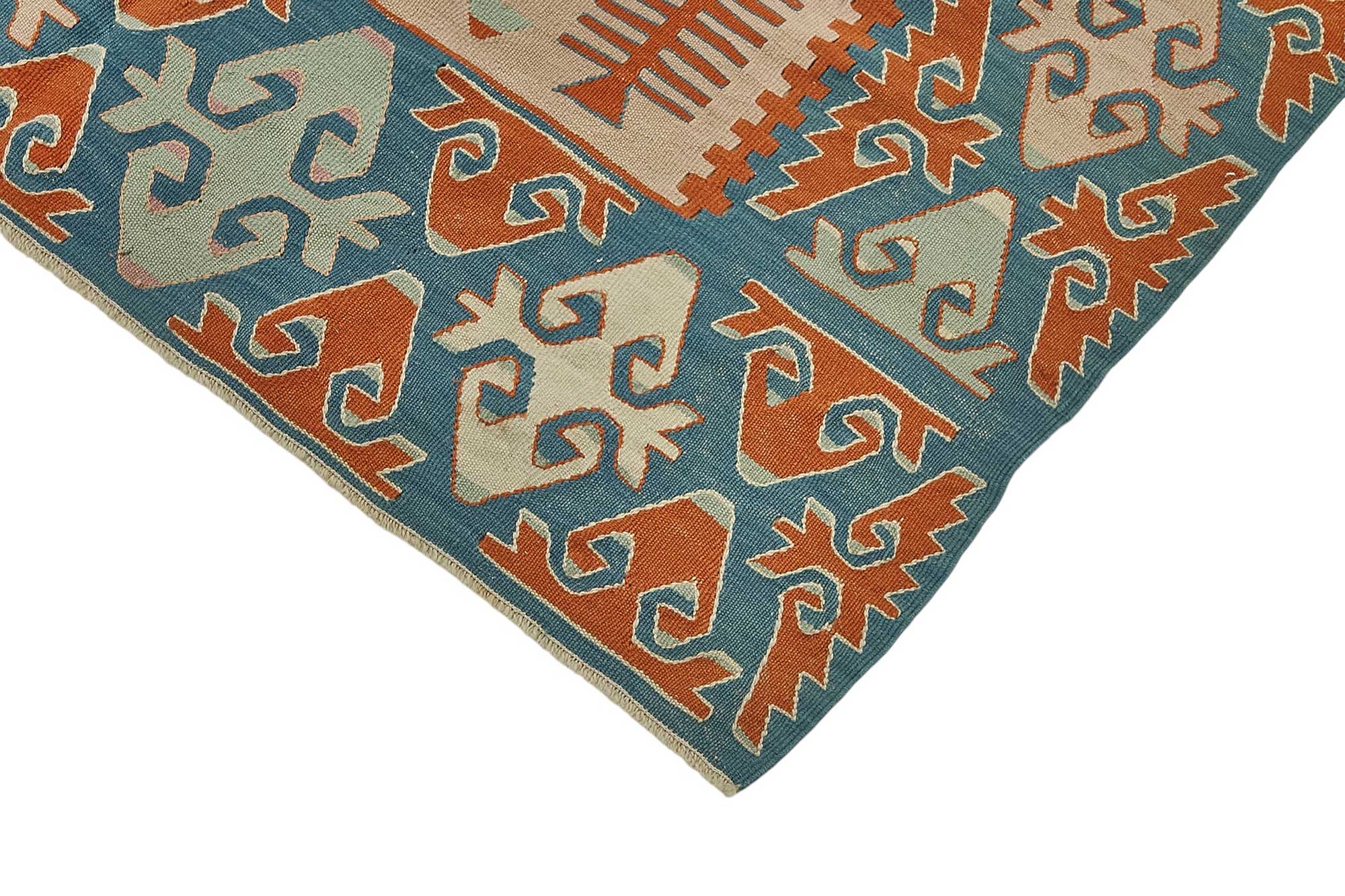 4x6 Handwoven Turkish Wool Kilim Rug - 50470