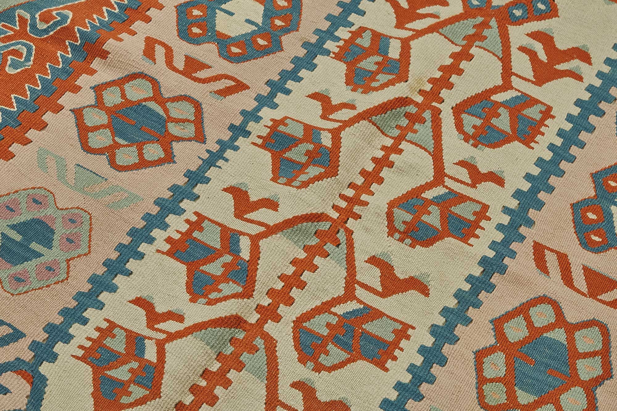 4x6 Handwoven Turkish Wool Kilim Rug - 50470