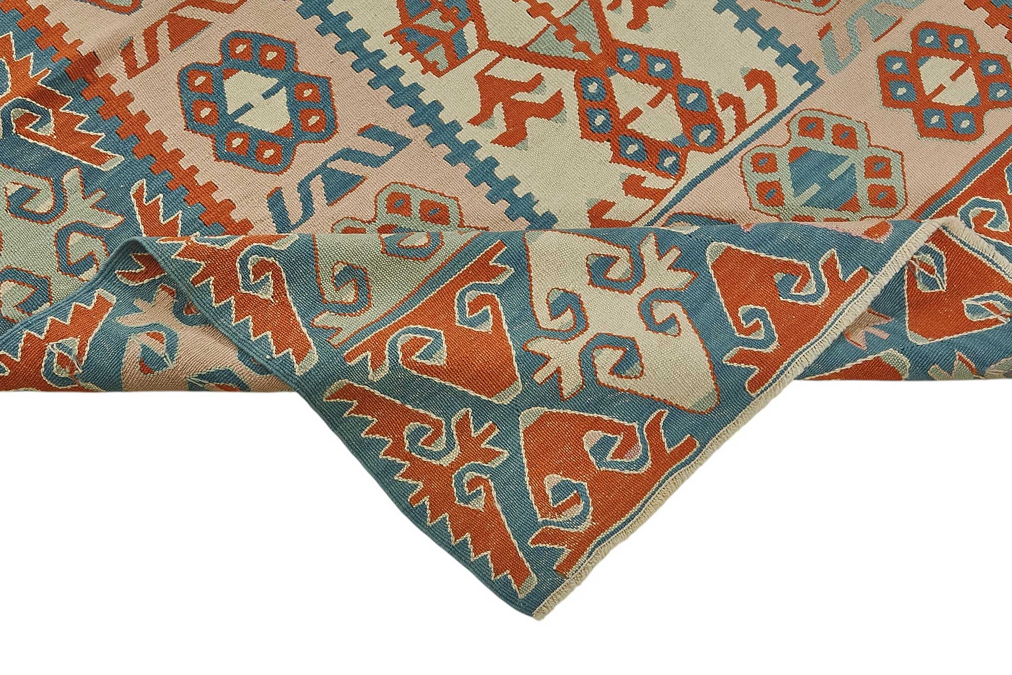 4x6 Handwoven Turkish Wool Kilim Rug - 50470