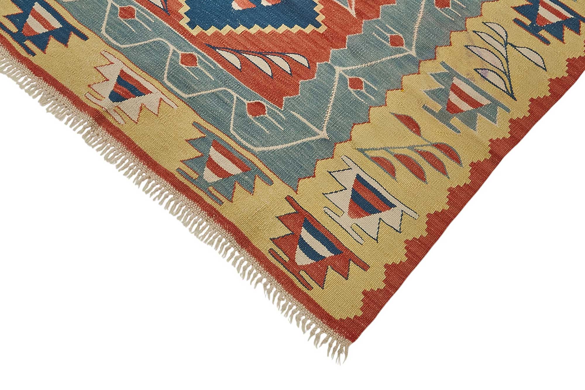 4x5 Handwoven Turkish Wool Kilim Rug - 50471