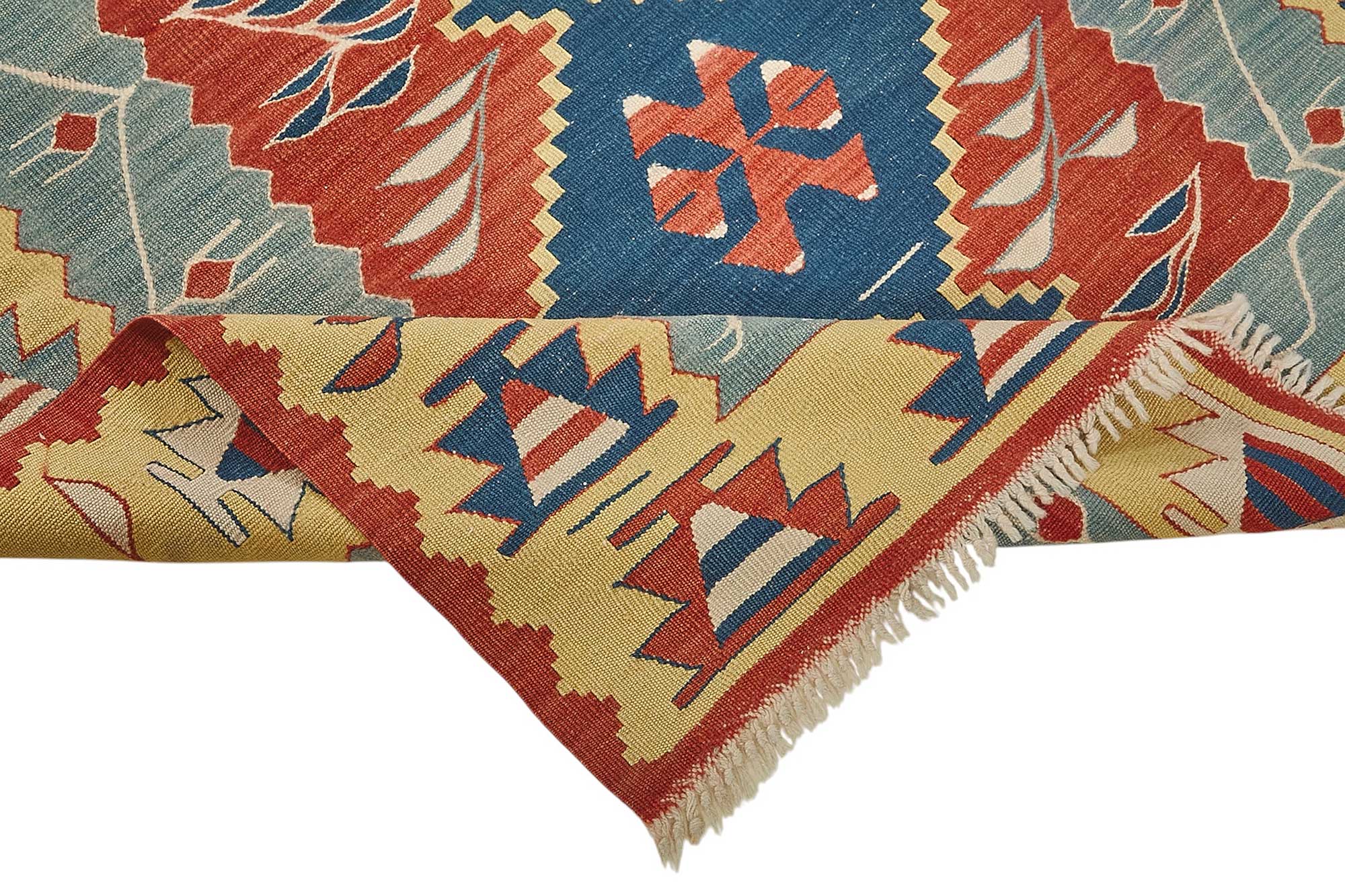 4x5 Handwoven Turkish Wool Kilim Rug - 50471