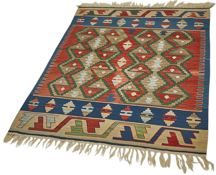 3x4 Handwoven Turkish Wool Kilim Rug - 50473
