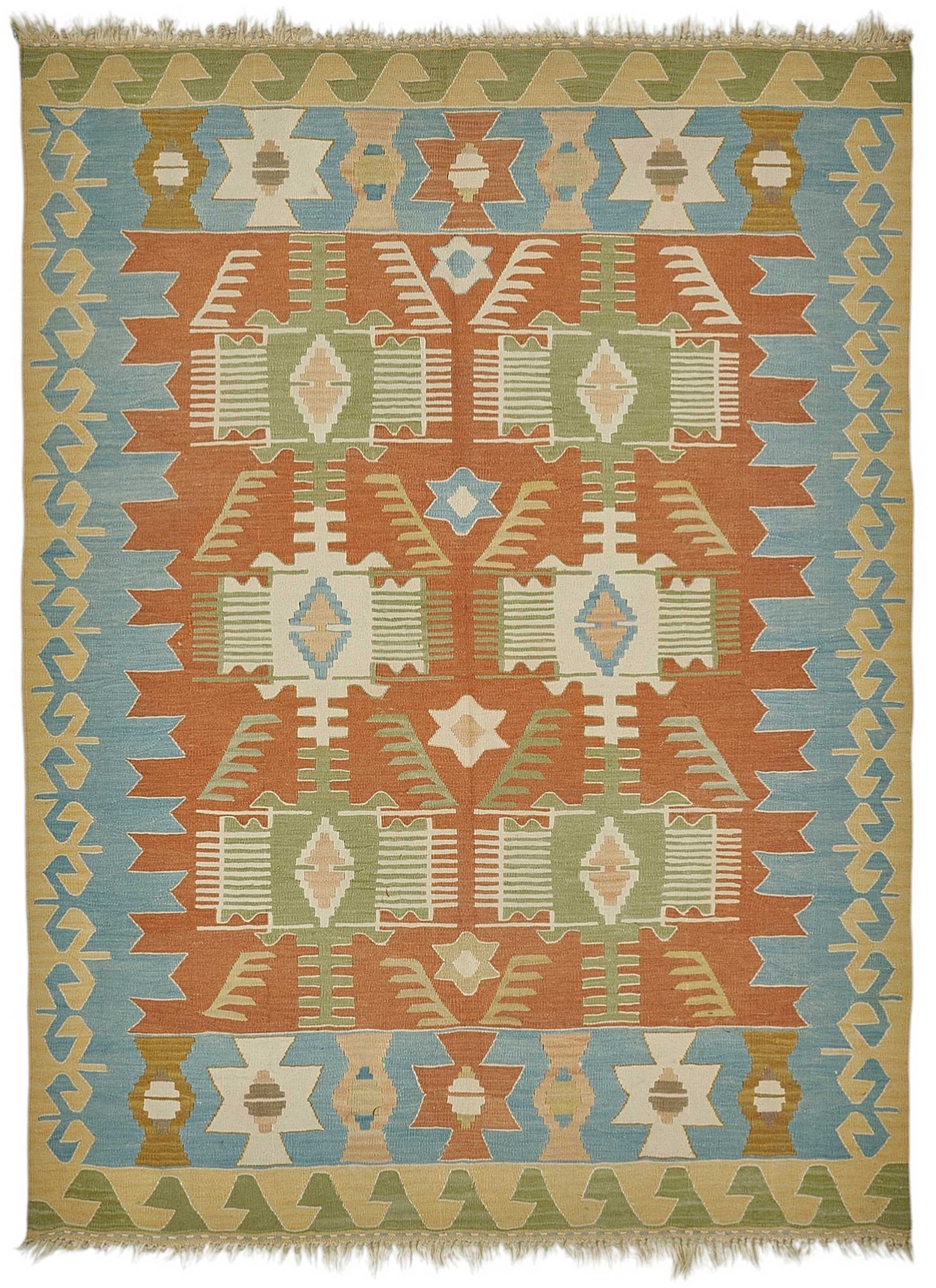 5x7 Handwoven Turkish Wool Kilim Rug - 50474