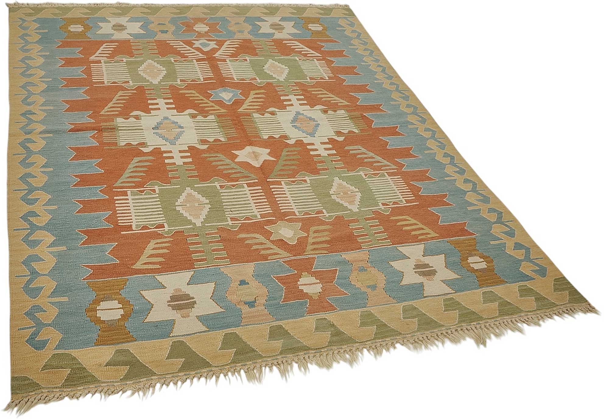 5x7 Handwoven Turkish Wool Kilim Rug - 50474