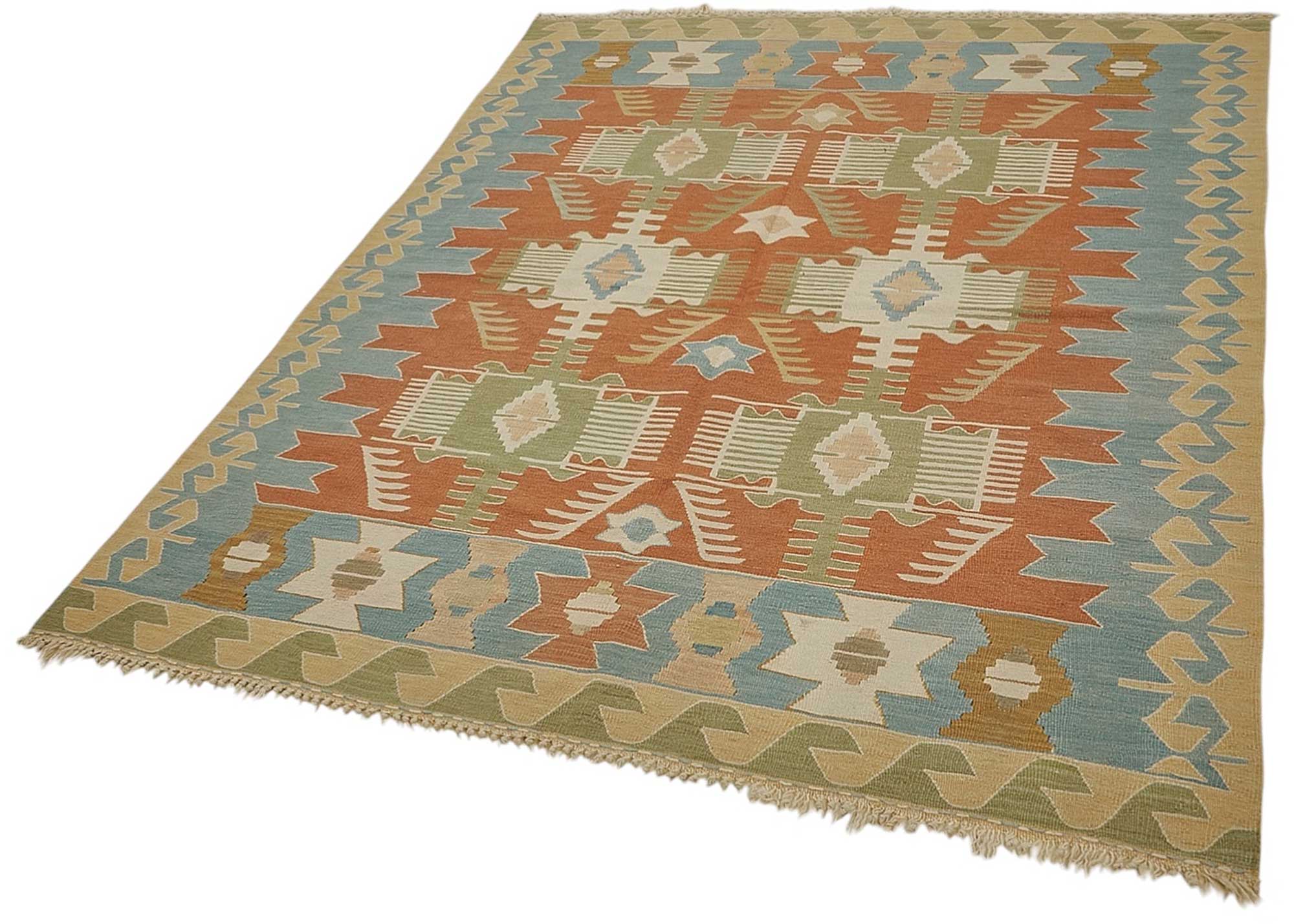 5x7 Handwoven Turkish Wool Kilim Rug - 50474