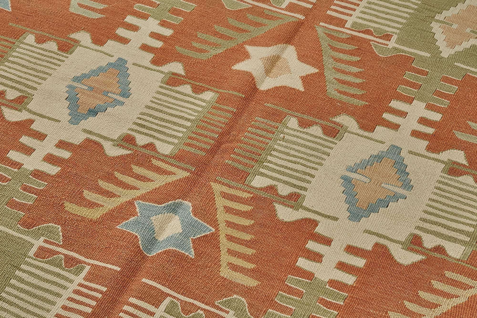 5x7 Handwoven Turkish Wool Kilim Rug - 50474