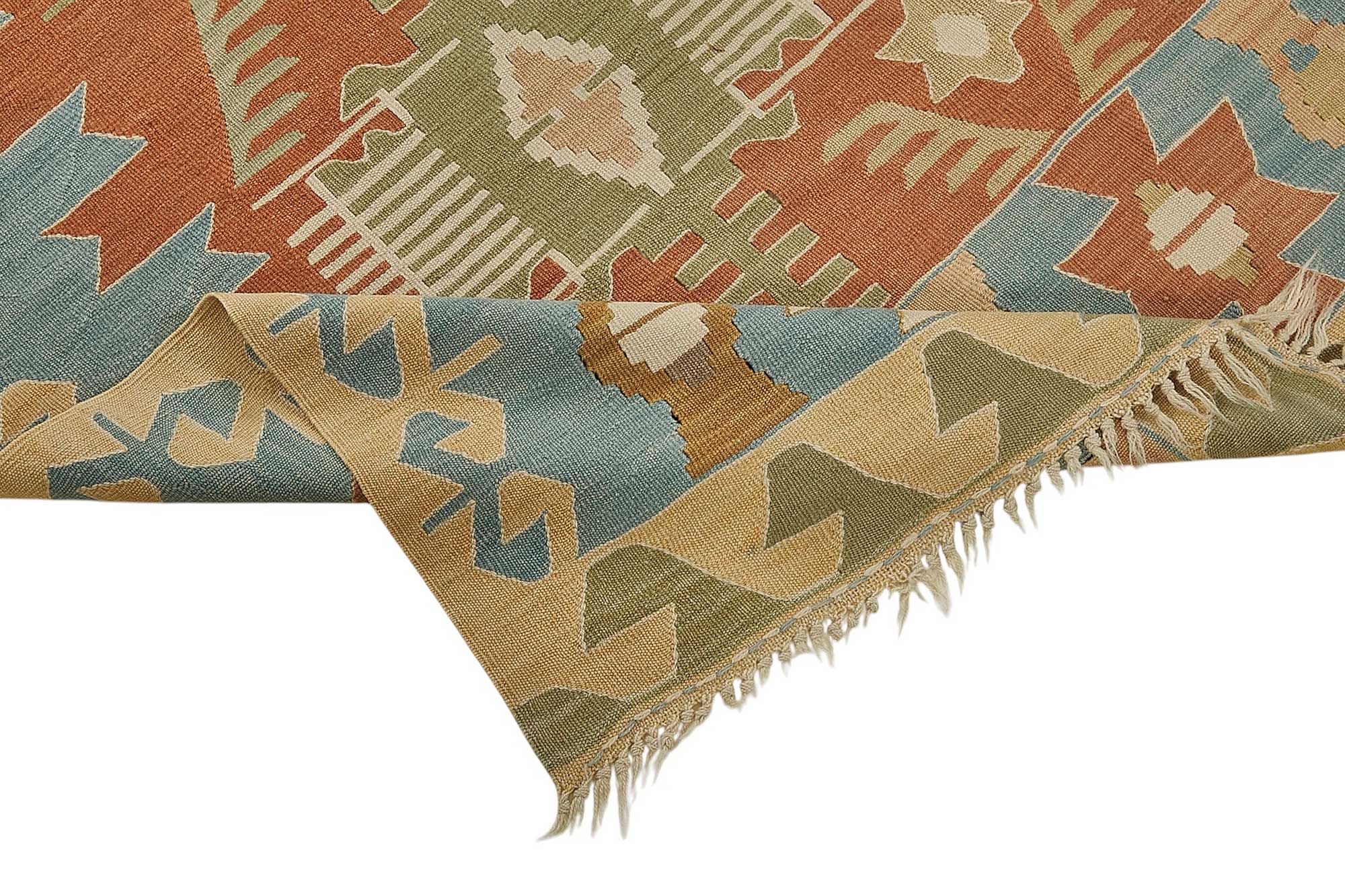 5x7 Handwoven Turkish Wool Kilim Rug - 50474