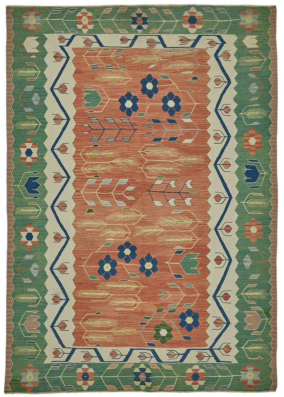 6x8 Handwoven Turkish Wool Kilim Rug - 50475