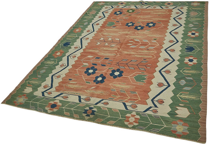 6x8 Handwoven Turkish Wool Kilim Rug - 50475