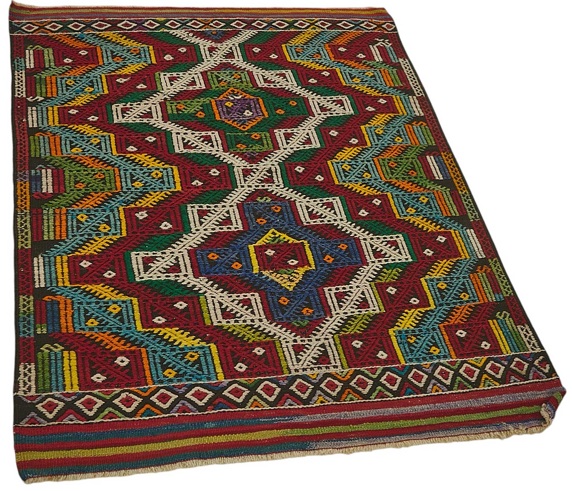 3x4 Handwoven Turkish Wool Kilim Rug - 50476