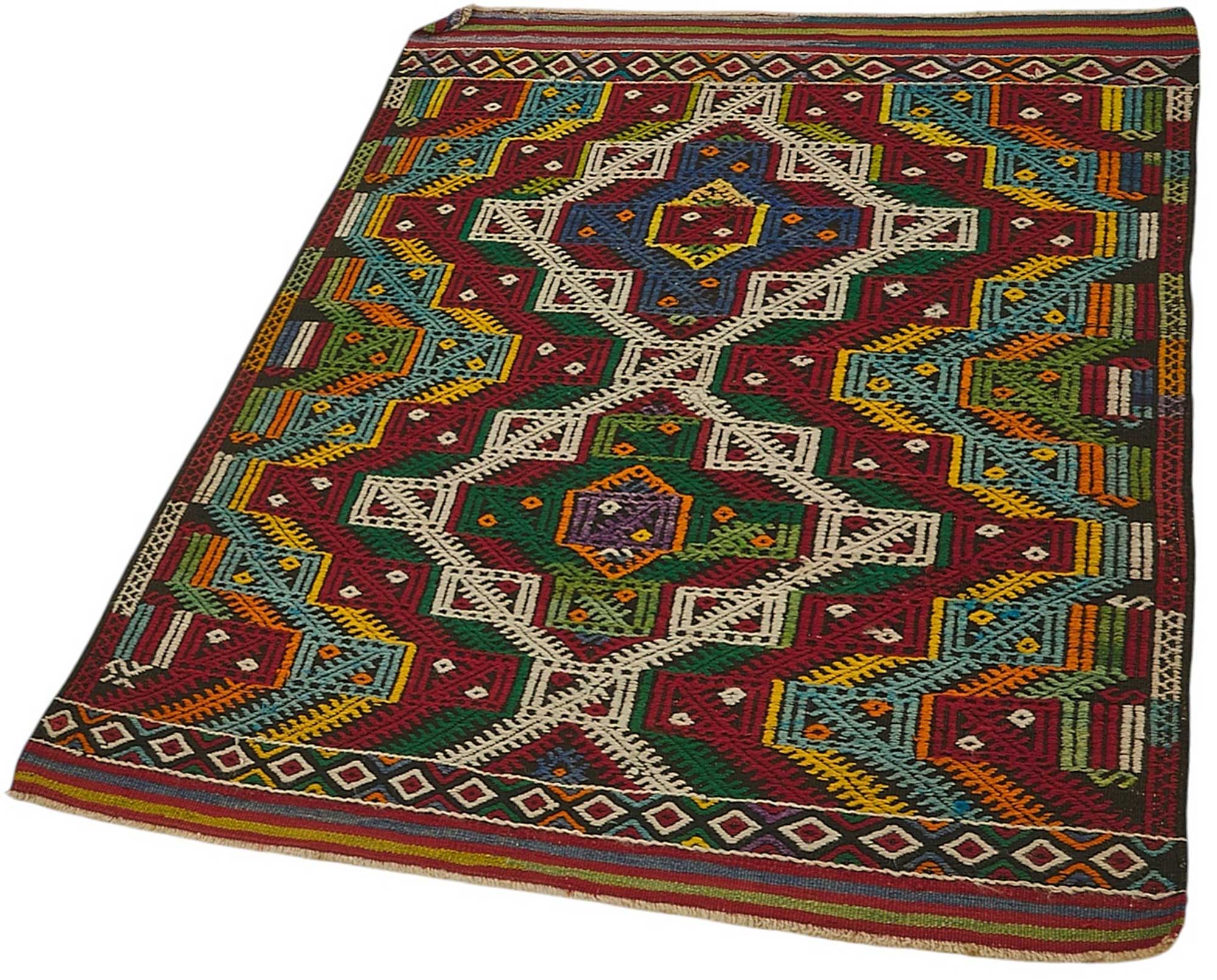 3x4 Handwoven Turkish Wool Kilim Rug - 50476