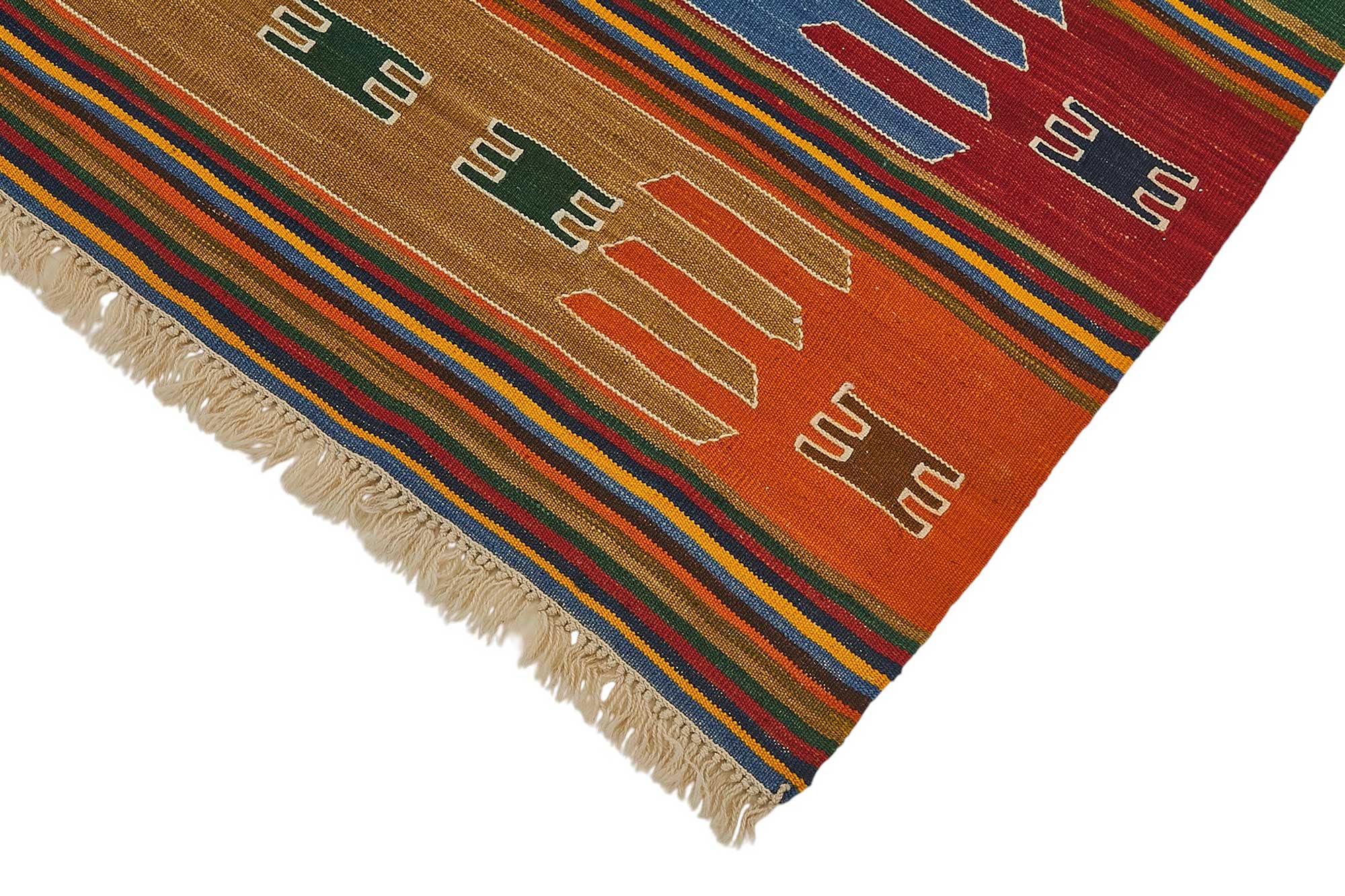4x5 Handwoven Turkish Wool Kilim Rug - 50477