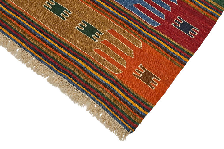 4x5 Handwoven Turkish Wool Kilim Rug - 50477