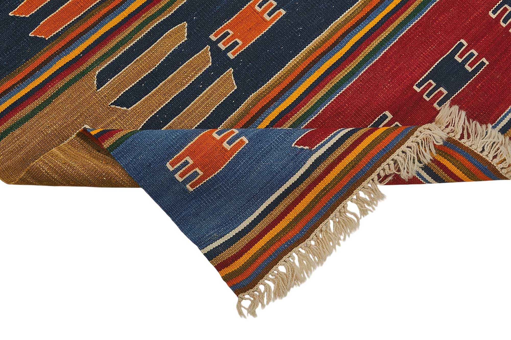 4x5 Handwoven Turkish Wool Kilim Rug - 50477