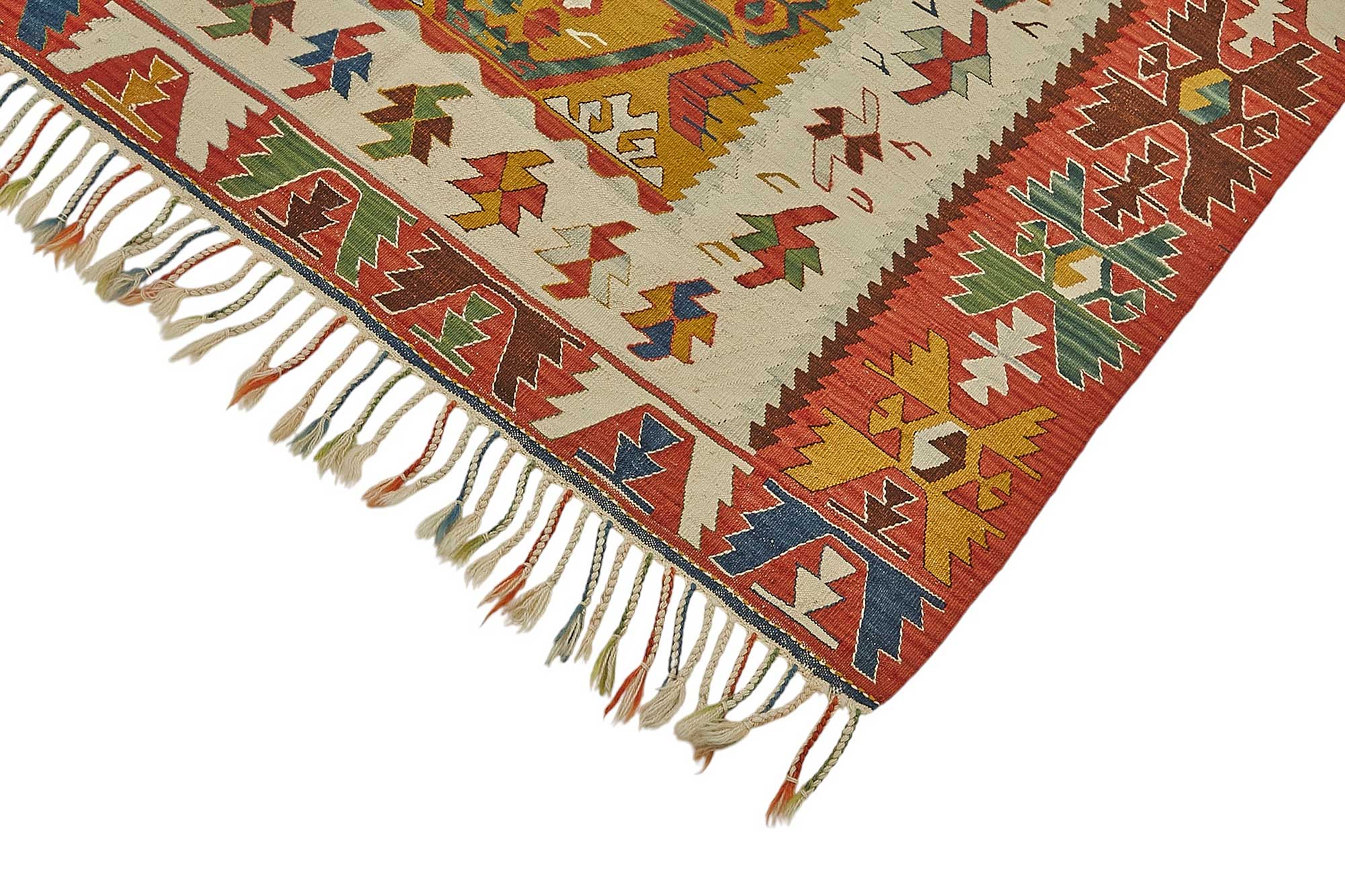 4x5 Handwoven Turkish Wool Kilim Rug - 50478