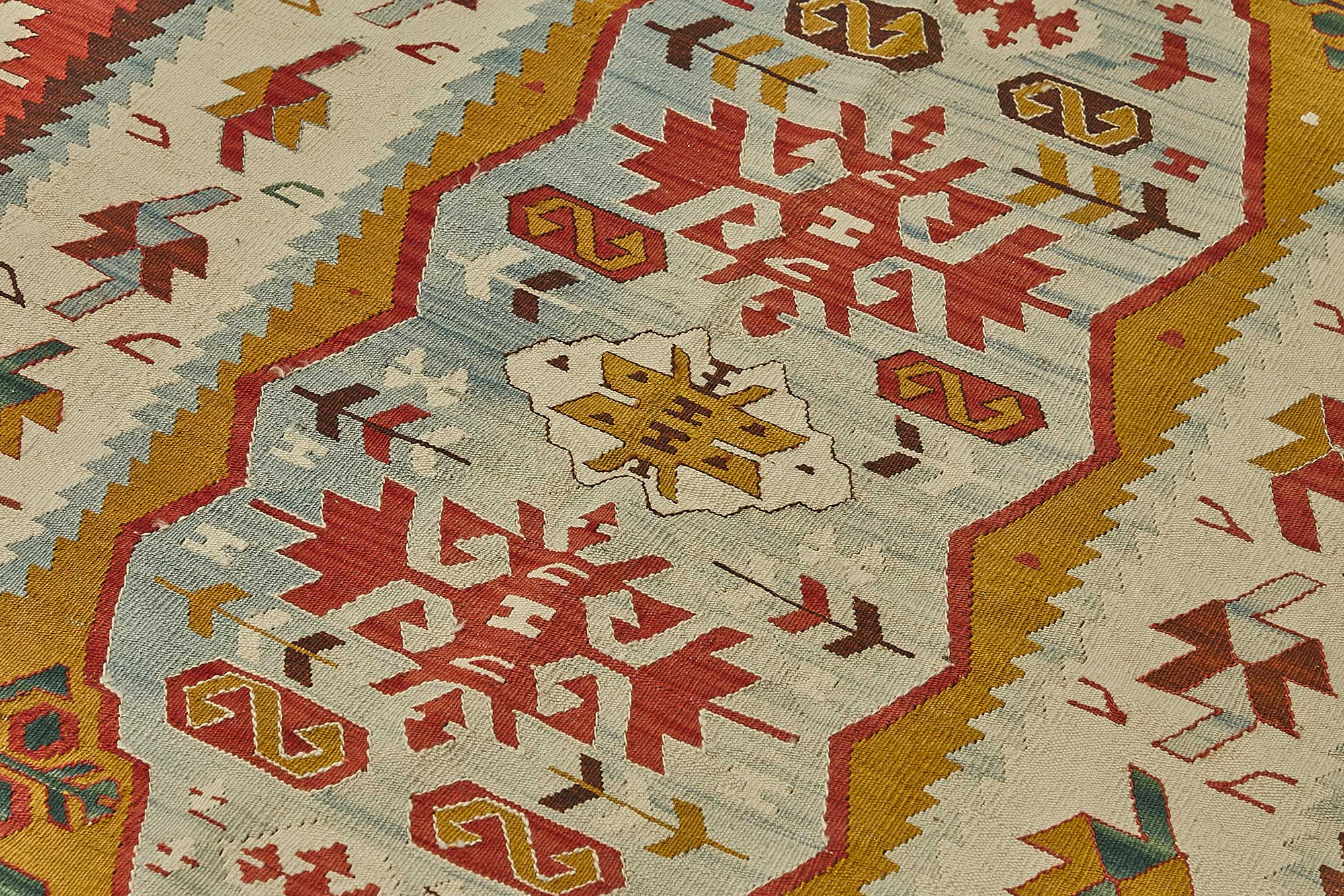 4x5 Handwoven Turkish Wool Kilim Rug - 50478