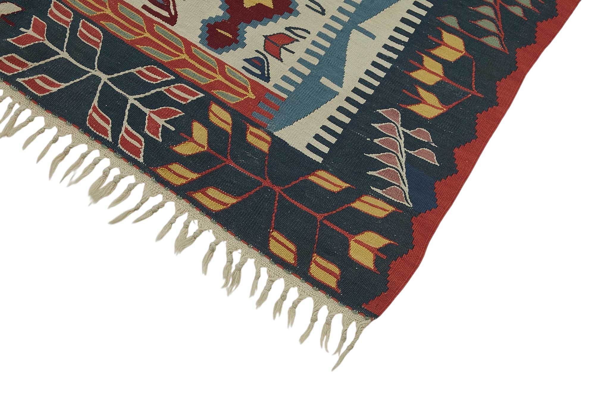 4x5 Handwoven Turkish Wool Kilim Rug - 50479