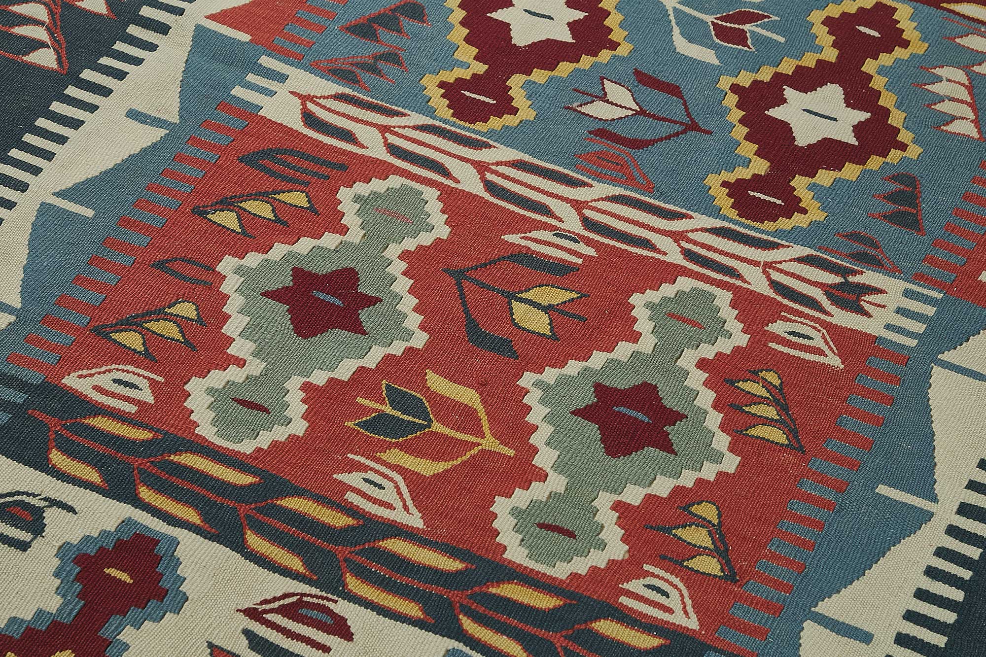 4x5 Handwoven Turkish Wool Kilim Rug - 50479