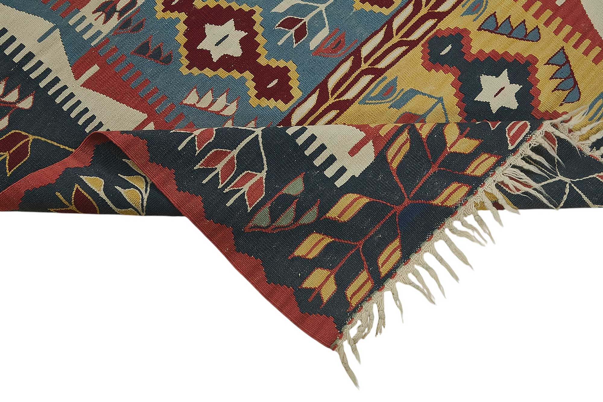 4x5 Handwoven Turkish Wool Kilim Rug - 50479