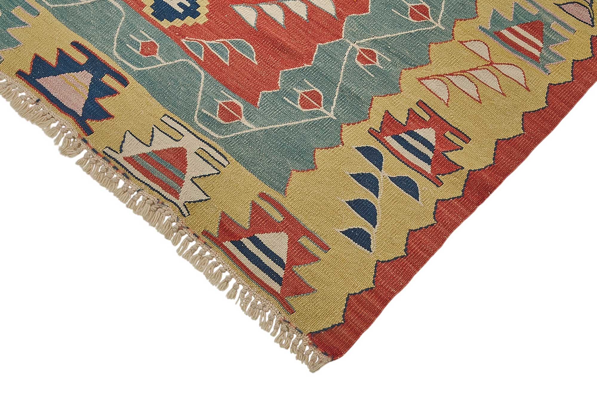 4x5 Handwoven Turkish Wool Kilim Rug - 50480