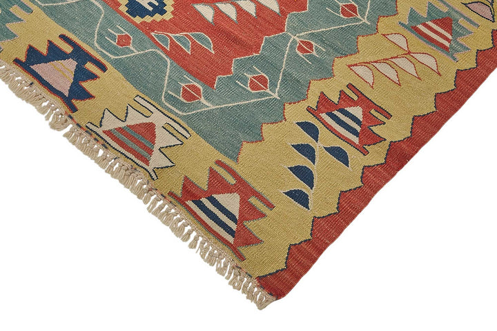 4x5 Handwoven Turkish Wool Kilim Rug - 50480
