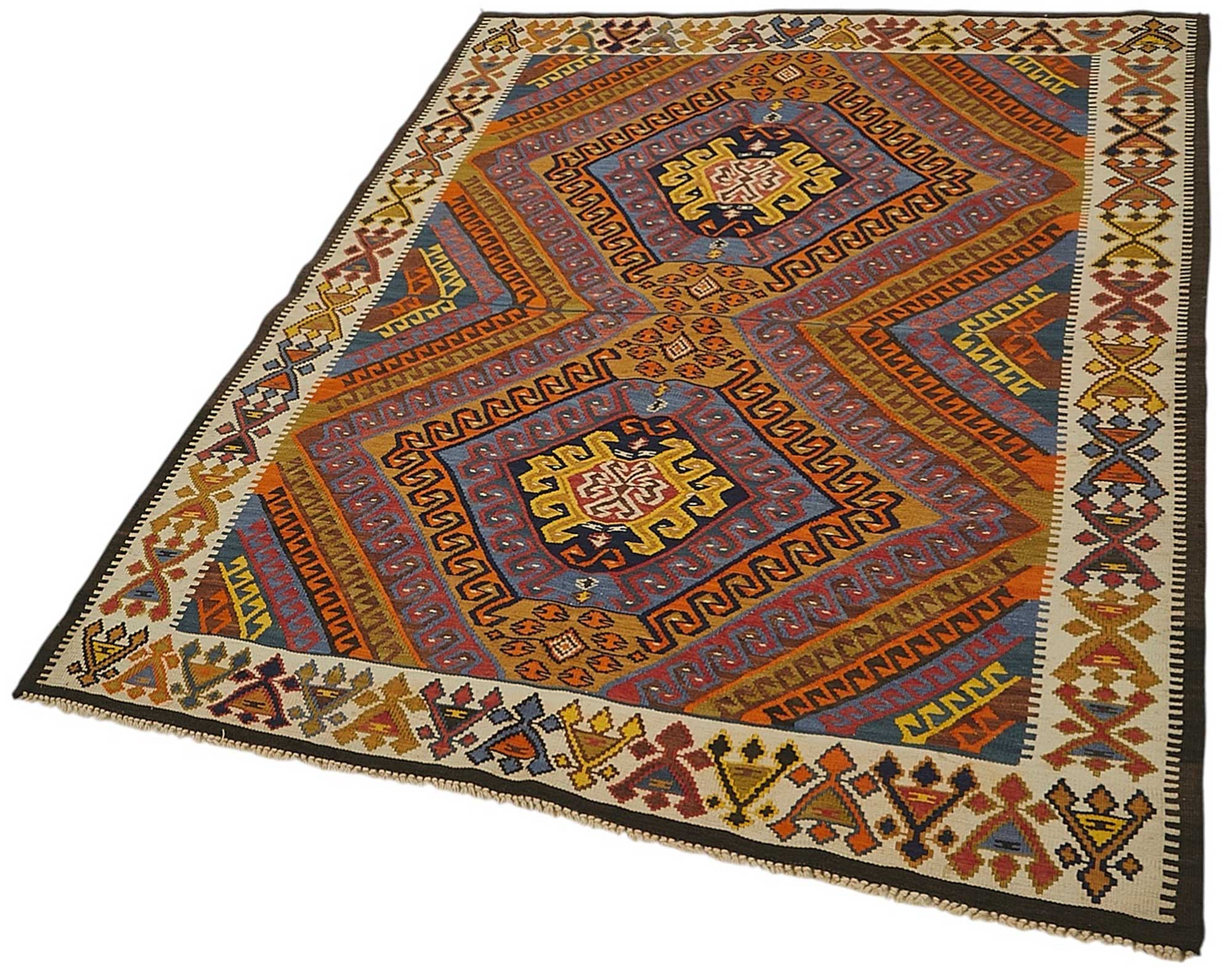4x6 Handwoven Turkish Wool Kilim Rug - 50481