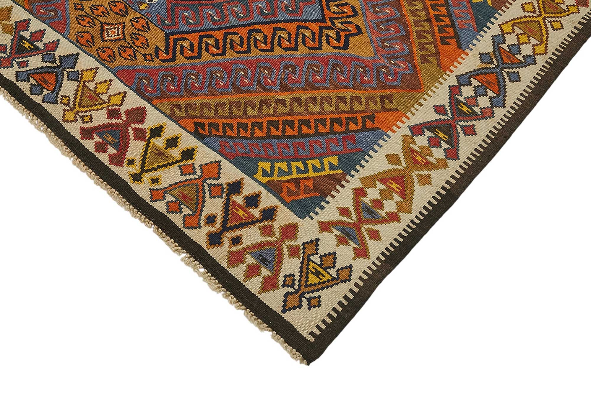 4x6 Handwoven Turkish Wool Kilim Rug - 50481