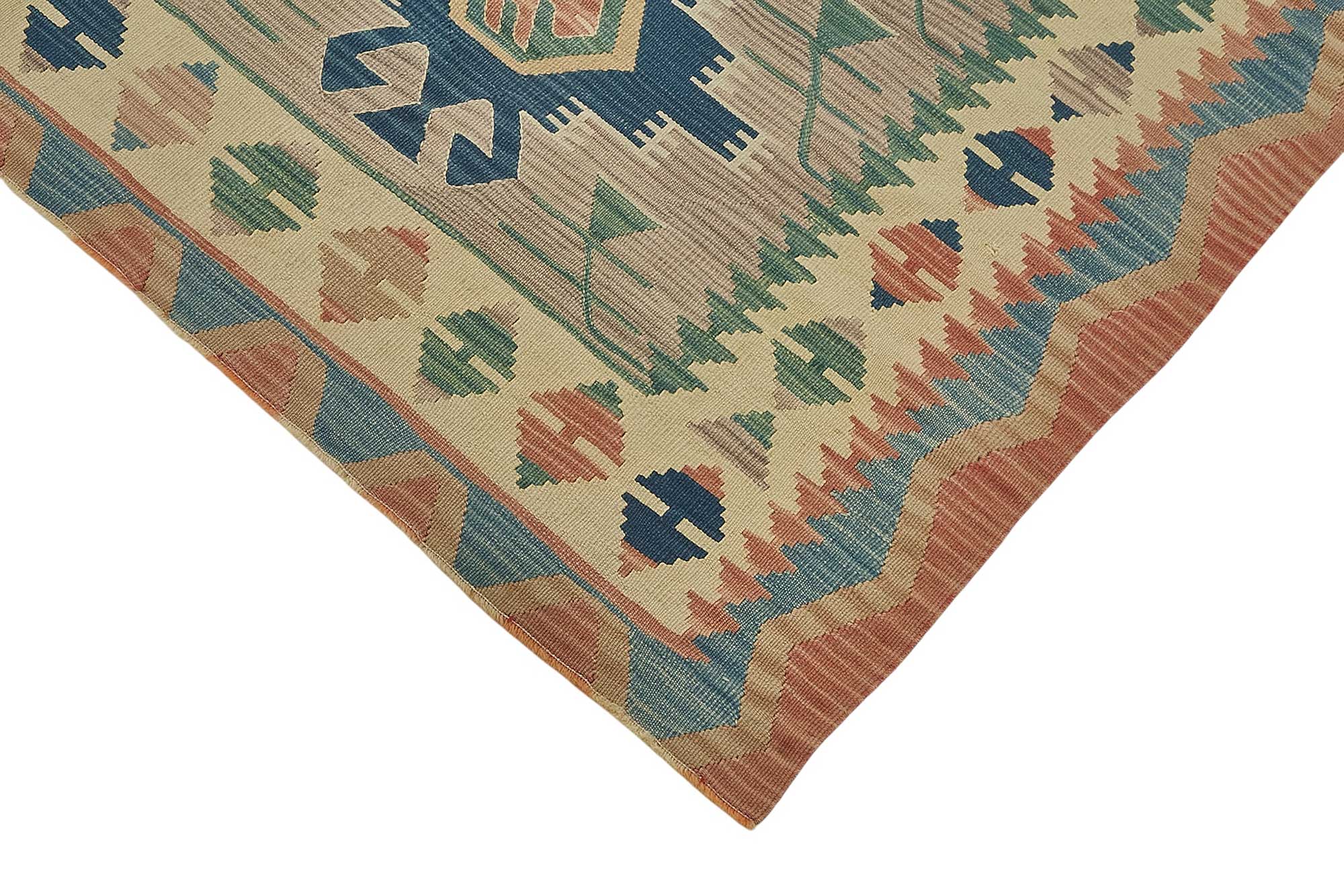 4x6 Handwoven Turkish Wool Kilim Rug - 50482