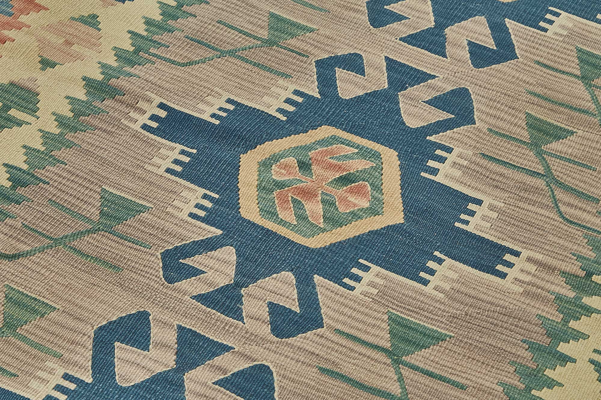 4x6 Handwoven Turkish Wool Kilim Rug - 50482