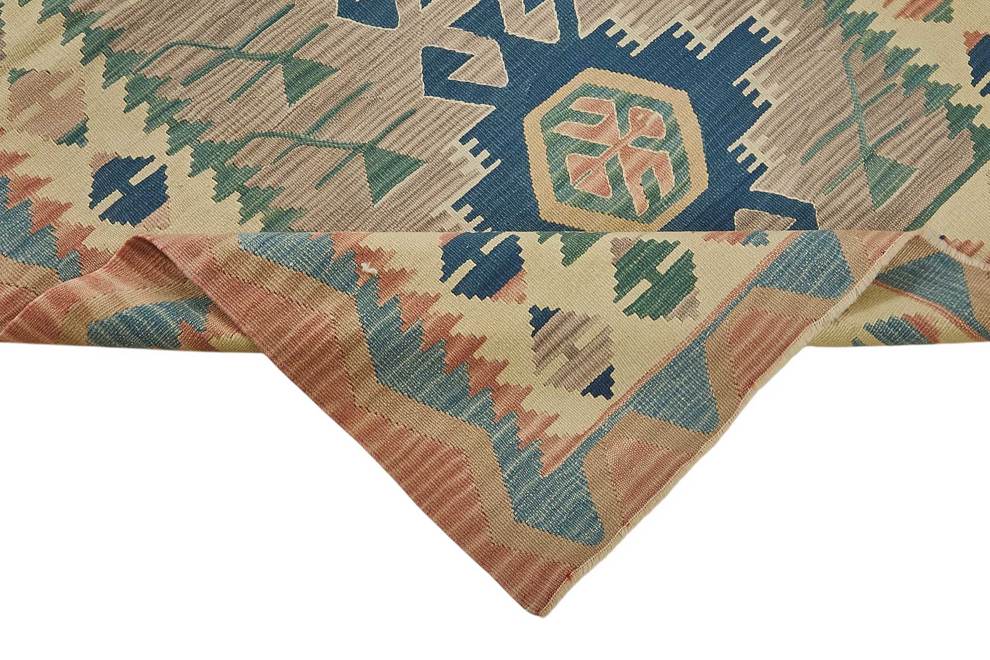 4x6 Handwoven Turkish Wool Kilim Rug - 50482