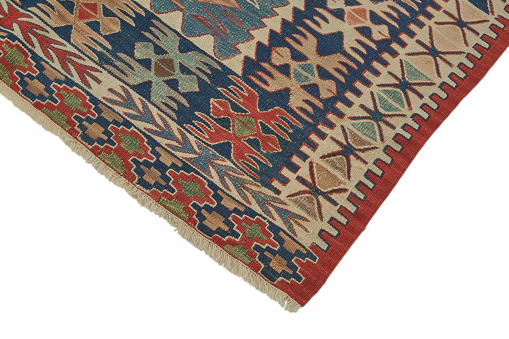 5x6 Handwoven Turkish Wool Kilim Rug - 50483