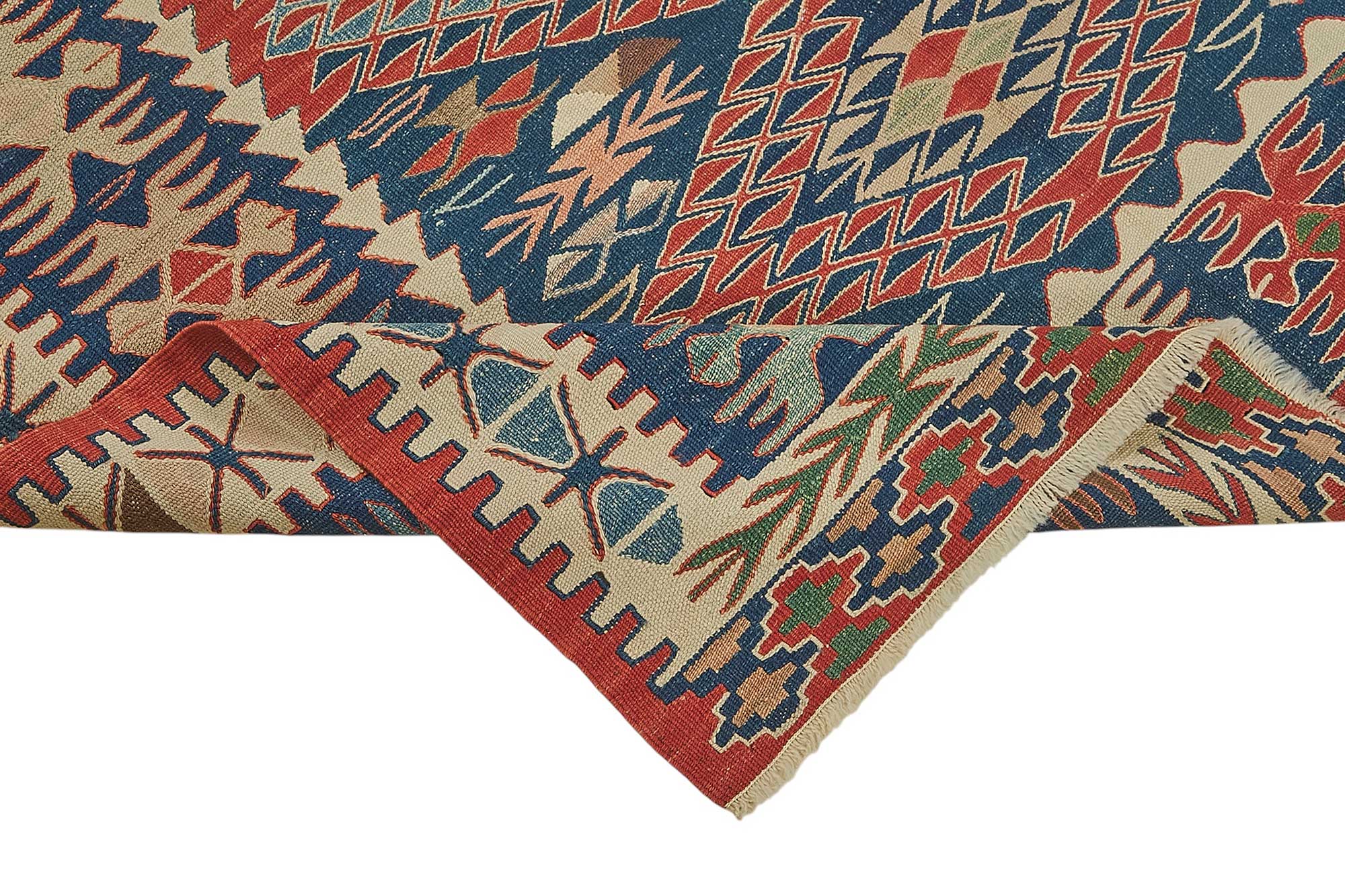 5x6 Handwoven Turkish Wool Kilim Rug - 50483