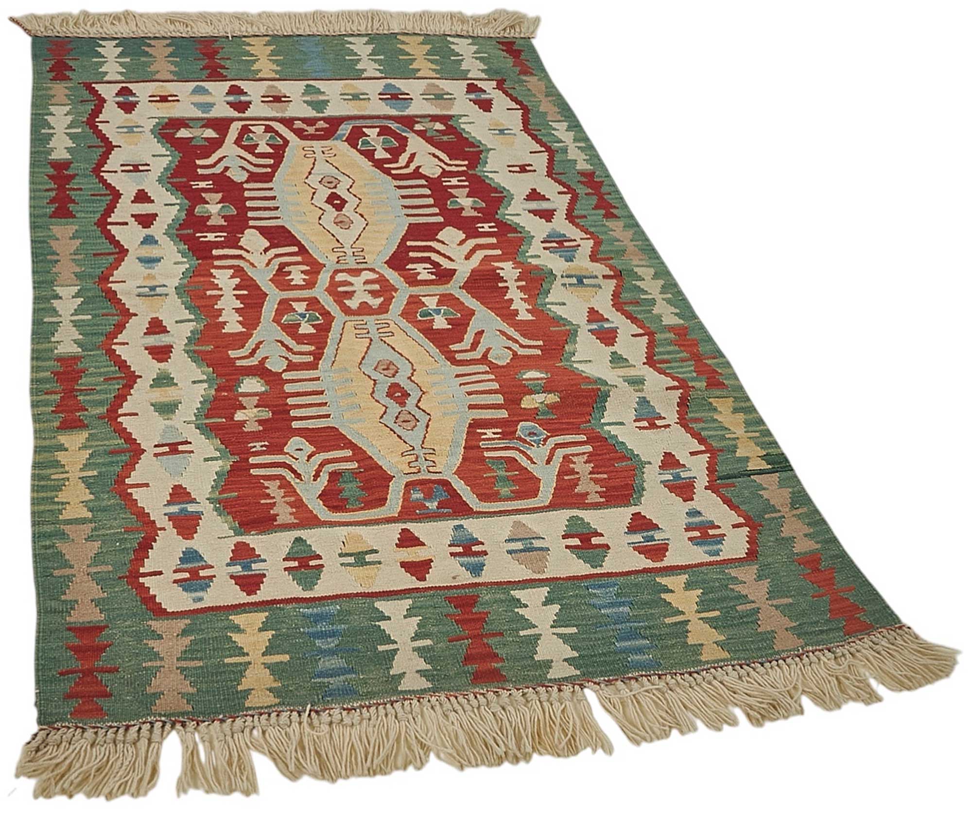 4x6 Handwoven Turkish Wool Kilim Rug - 50484