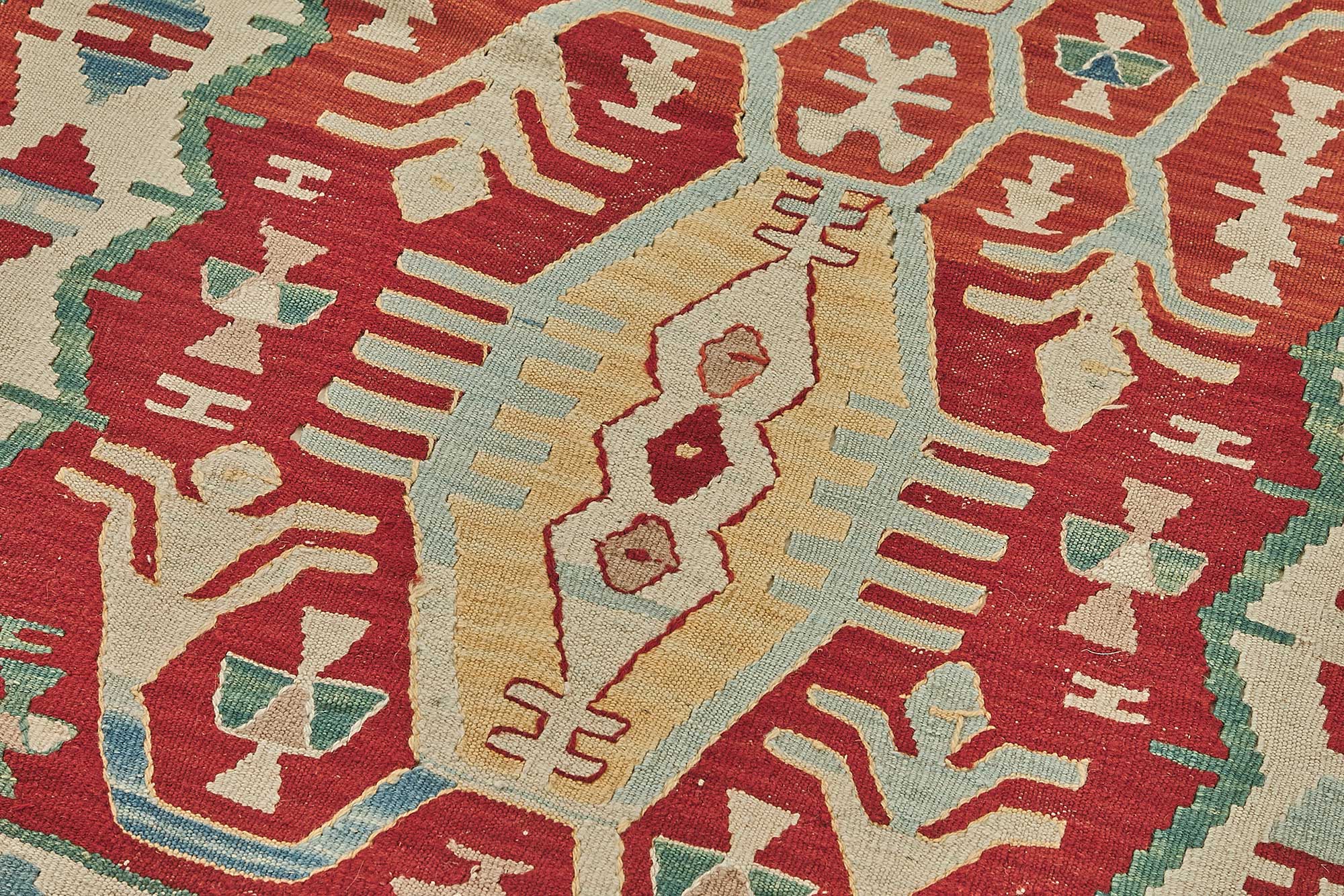 4x6 Handwoven Turkish Wool Kilim Rug - 50484