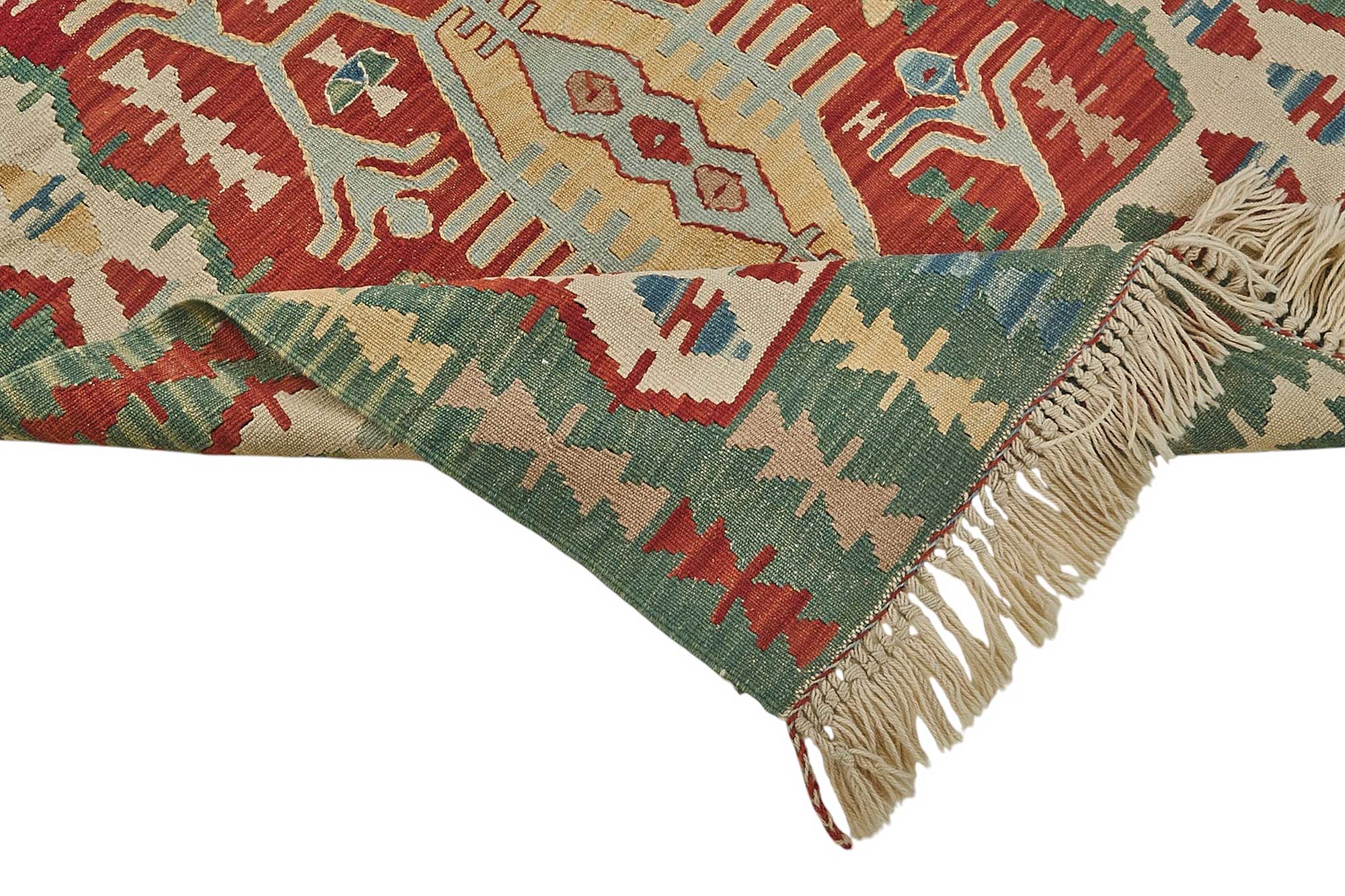 4x6 Handwoven Turkish Wool Kilim Rug - 50484