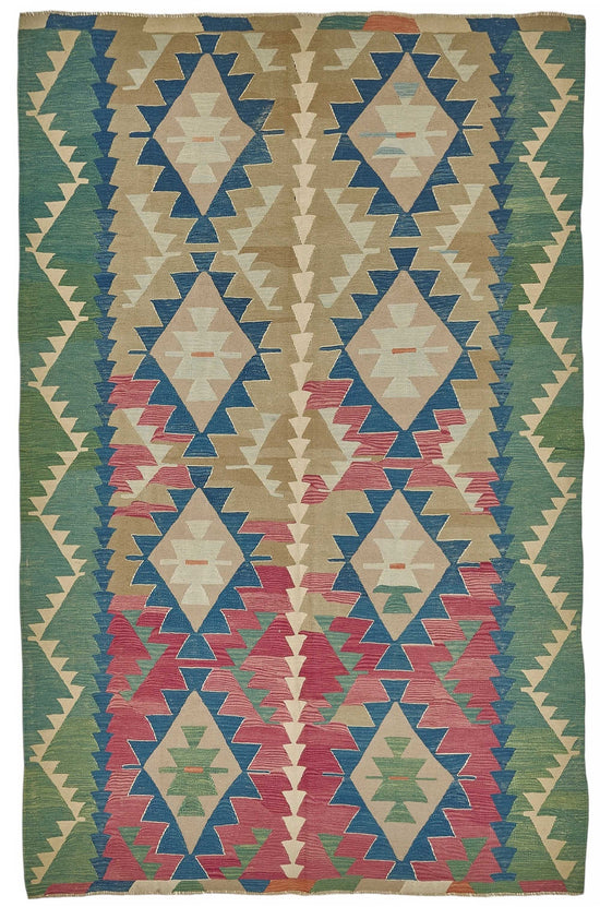 7x10 Handwoven Turkish Kilim Rug - 50502