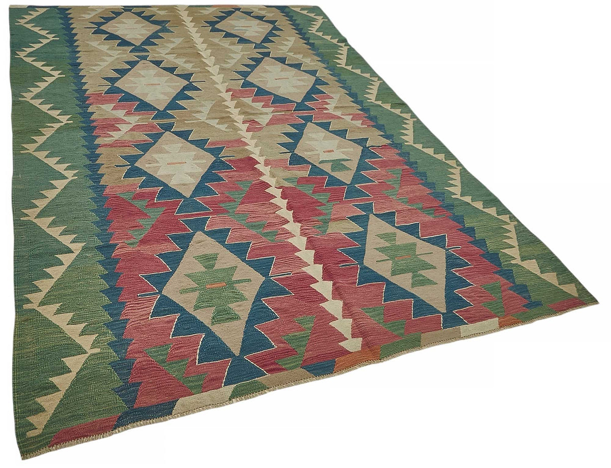 7x10 Handwoven Turkish Kilim Rug - 50502