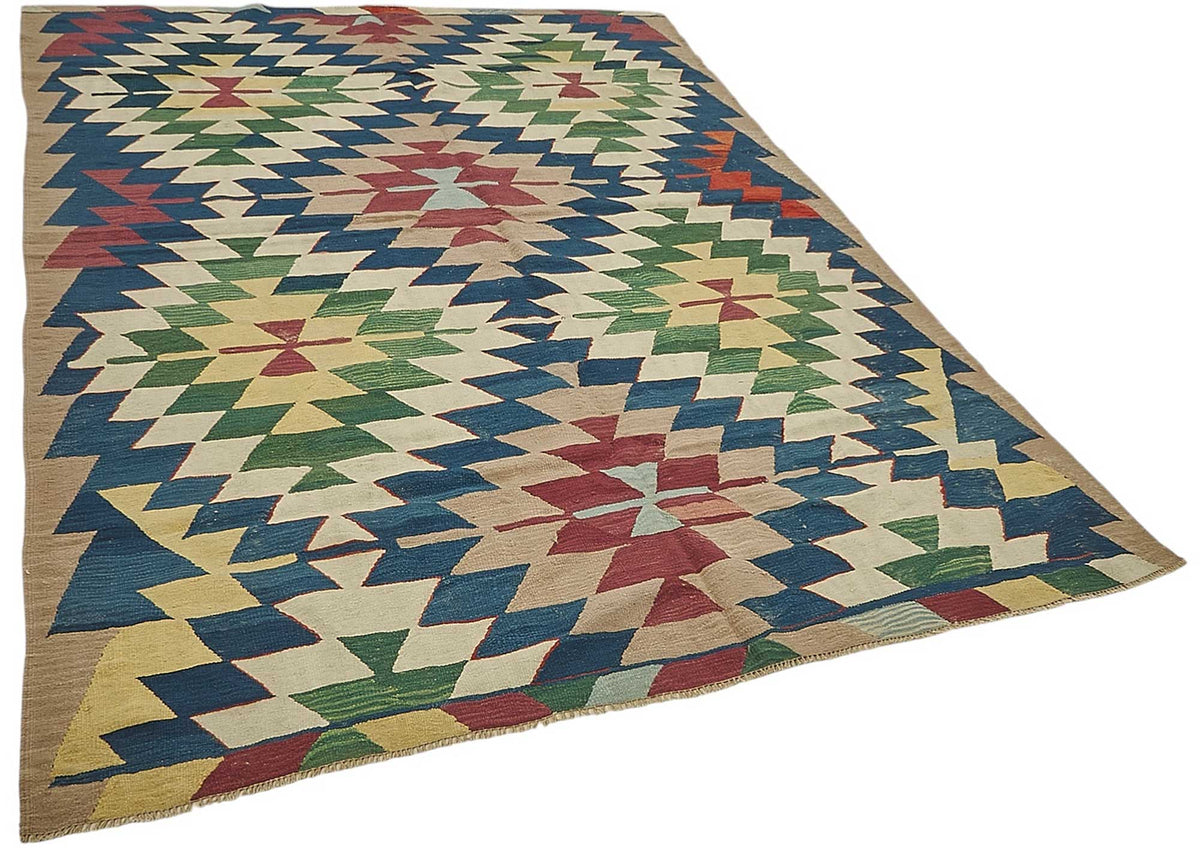 7x9 Handwoven Turkish Kilim Rug - 50506