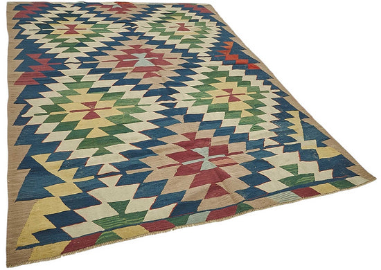 7x9 Handwoven Turkish Kilim Rug - 50506