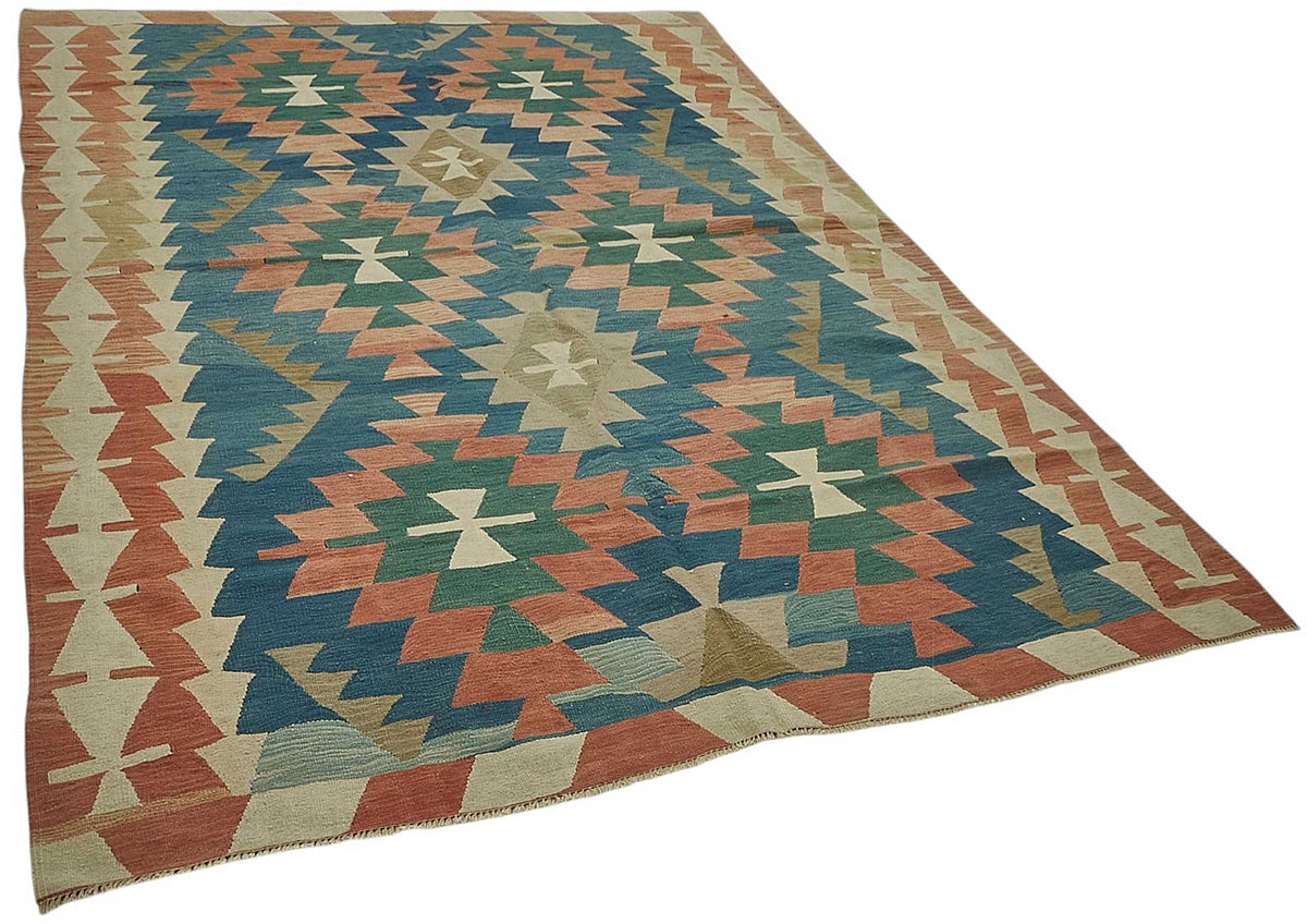 6x9 Handwoven Turkish Kilim Rug - 50510