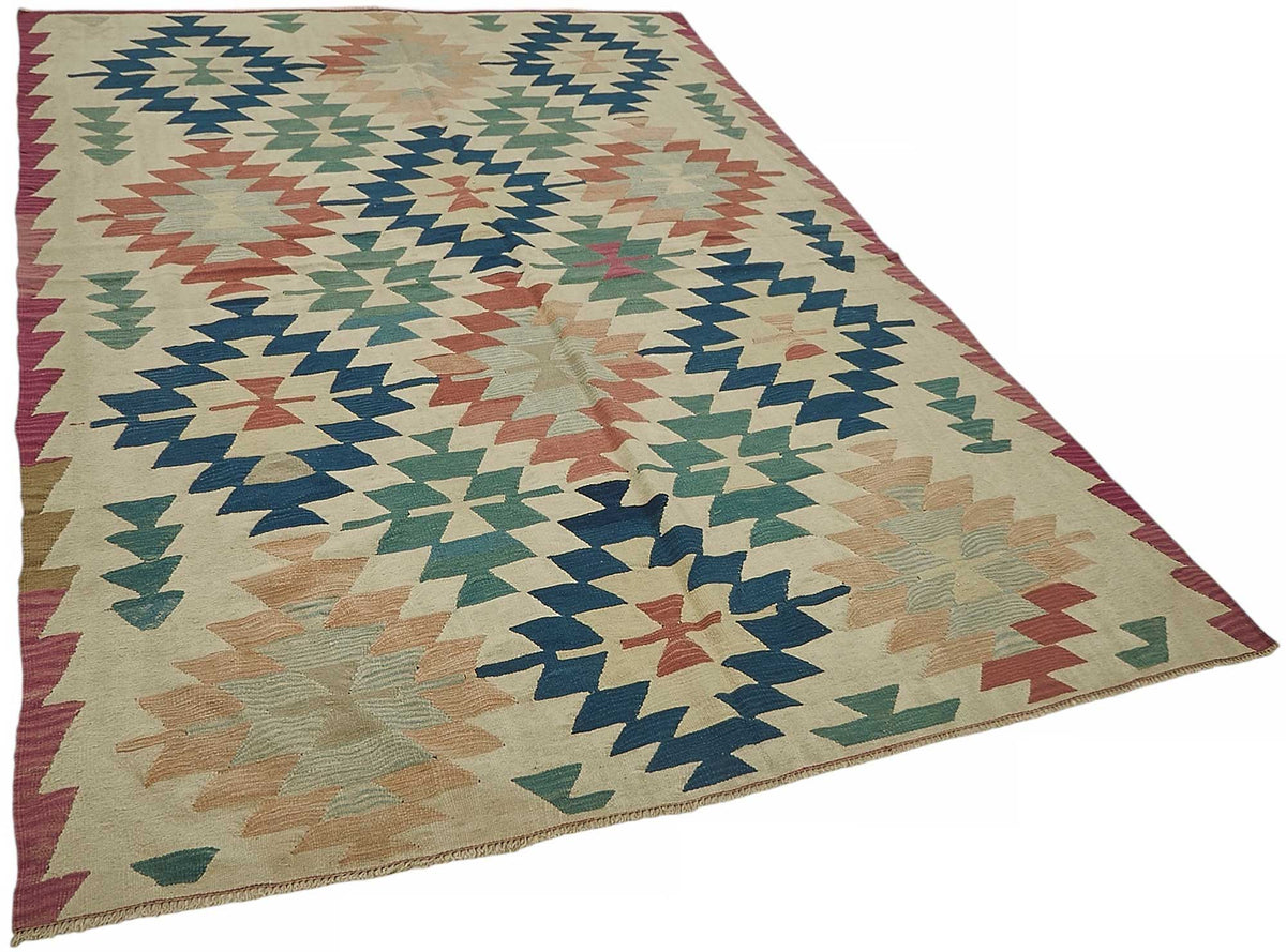 6x9 Handwoven Turkish Kilim Rug - 50516