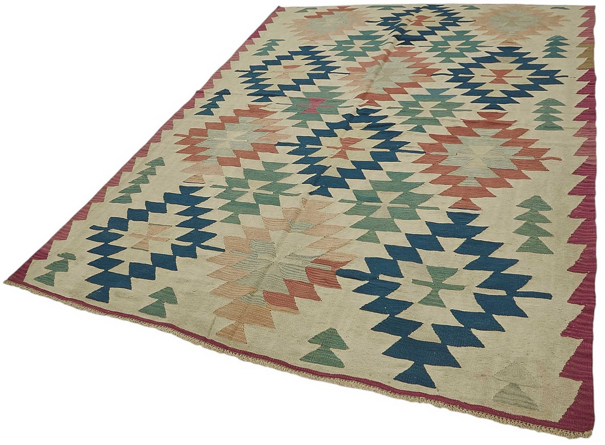 6x9 Handwoven Turkish Kilim Rug - 50516