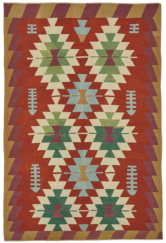 6x9 Handwoven Turkish Kilim Rug - 50517