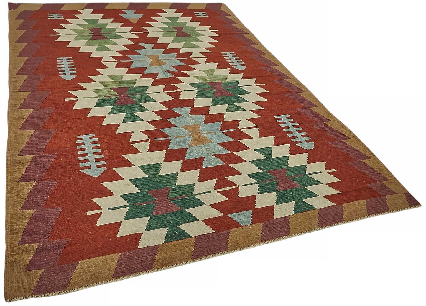 6x9 Handwoven Turkish Kilim Rug - 50517