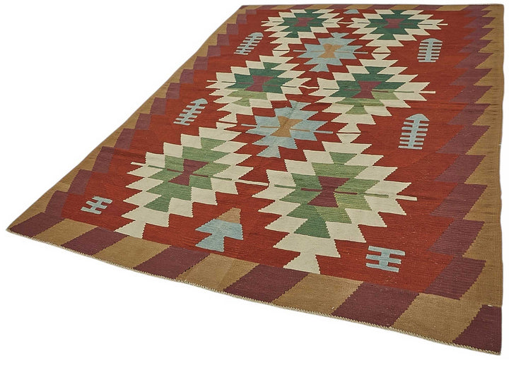 6x9 Handwoven Turkish Kilim Rug - 50517