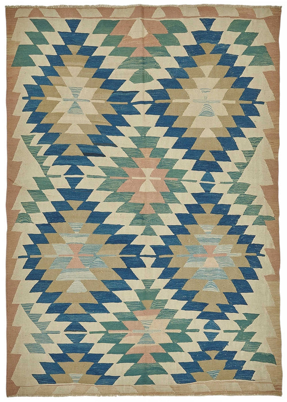 6x9 Handwoven Turkish Kilim Rug - 50518