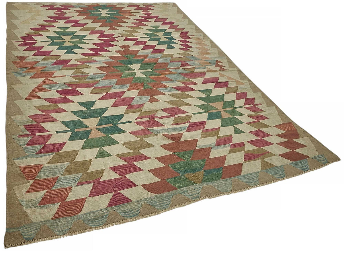 6x9 Handwoven Turkish Kilim Rug - 50521
