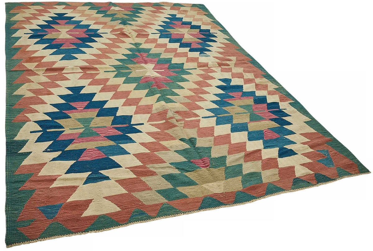7x9 Handwoven Turkish Kilim Rug - 50525