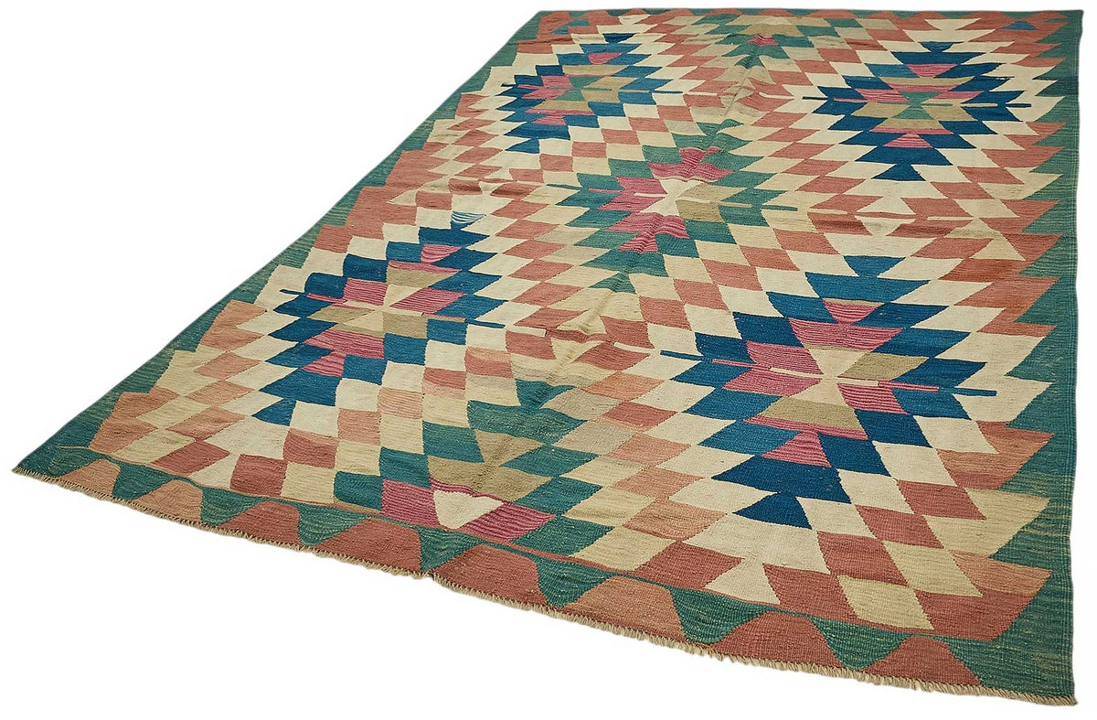 7x9 Handwoven Turkish Kilim Rug - 50525